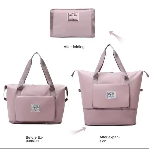 Foldable peach duffel travel bag - Bags Mart Ke